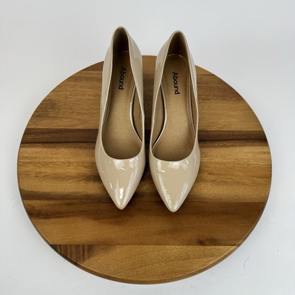 New Womens Abound Abadury Nude Faux Patent Leather Block Pumps Heels Size 11 M - Picture 6 of 8